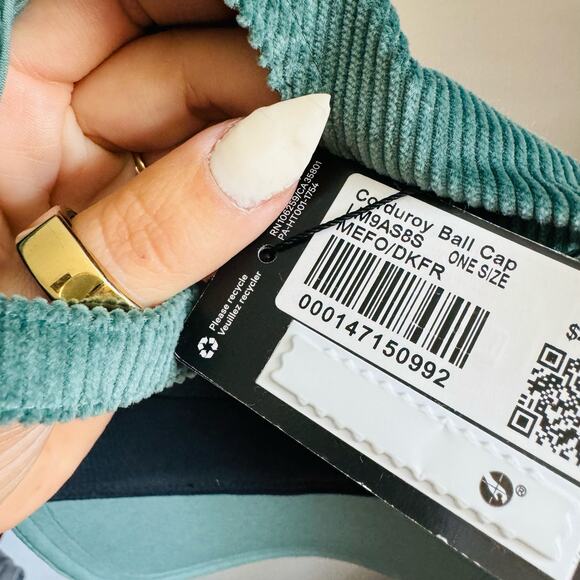 NEW LULULEMON Turqouise Green Blue Cord Corduroy Adjustable Dad Hat Baseball Cap main image 9